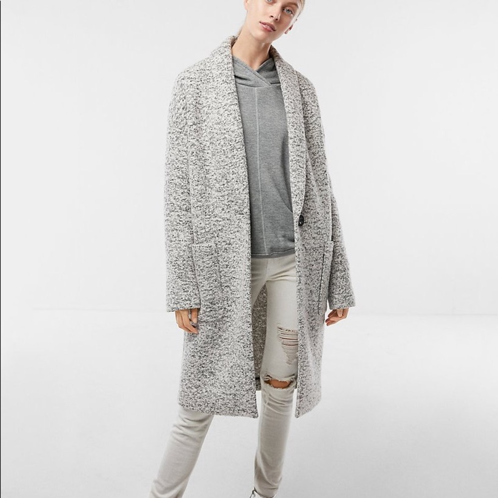 Long grey trench coat